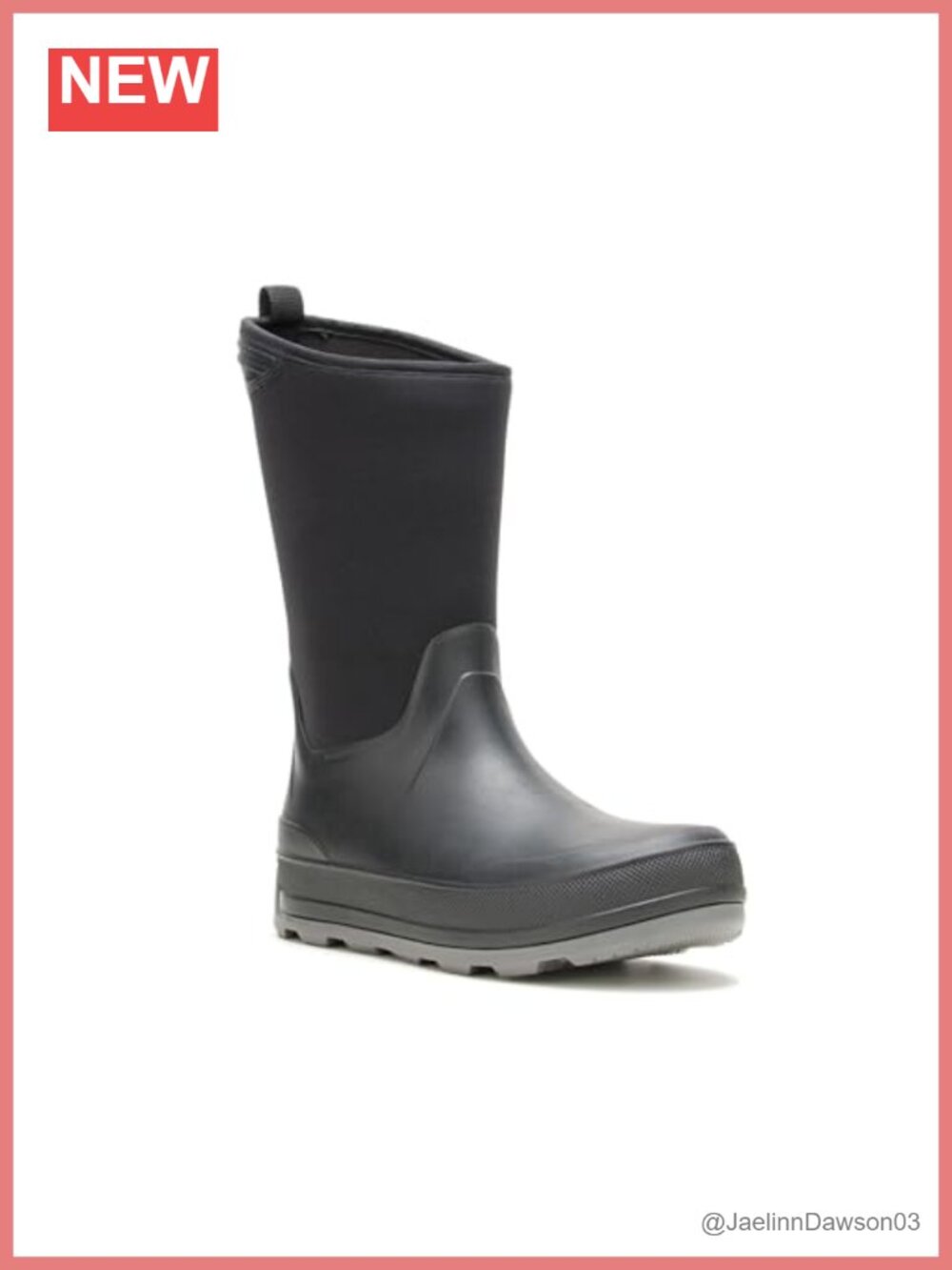 Waterproof Mid-Calf Pull-On Winter Boots with Neoprene Lining and Reflective